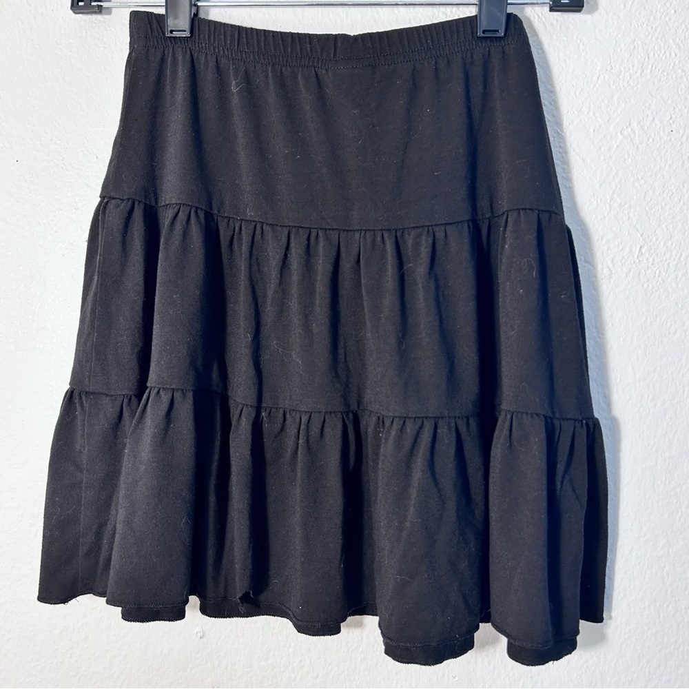 girls black tiered skirt